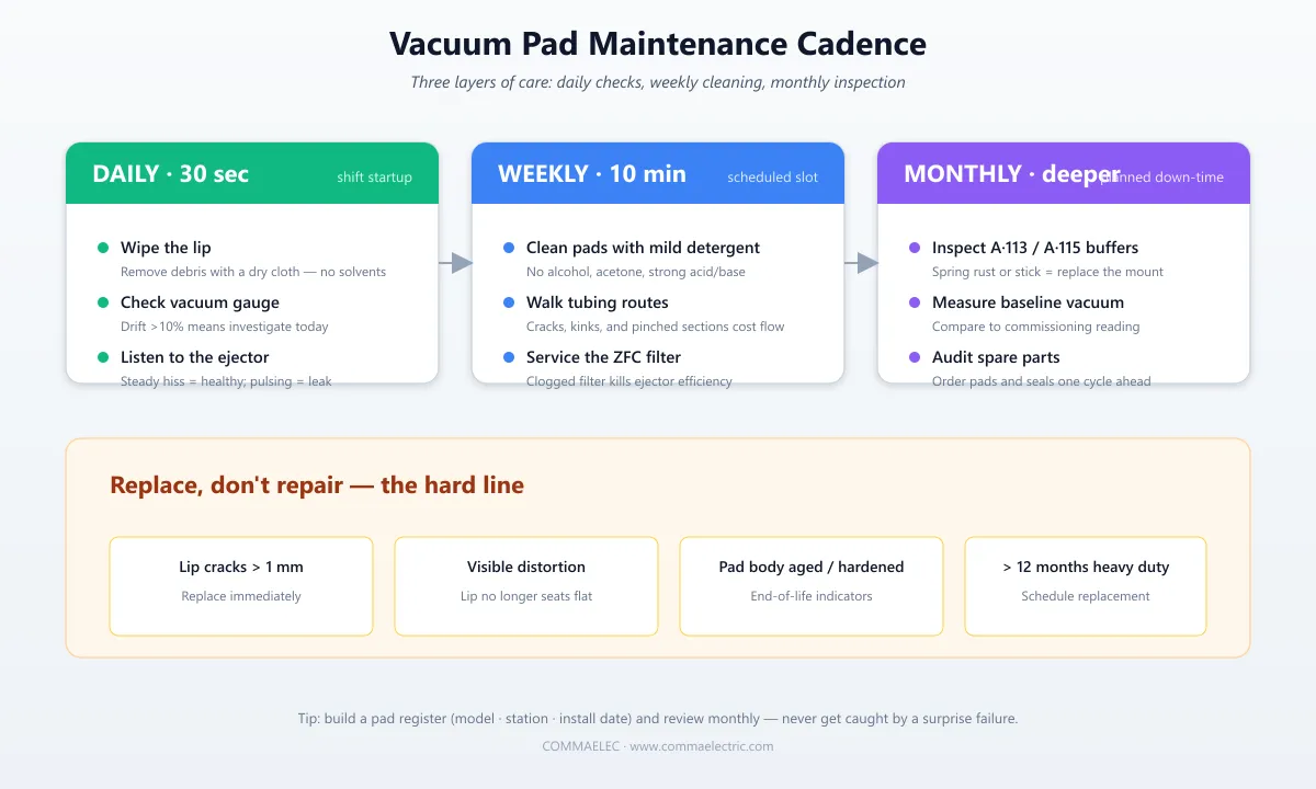 Bảo trì tấm hút chân không: Hướng dẫn chăm sóc thiết thực cho người mới làm quen với việc xử lý chân không